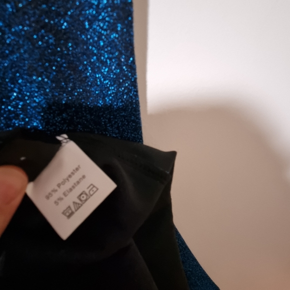 Shein Size L Blue Green Glittery Mermaid Maxi Bown Gown Cocktail Dress - Picture 10 of 10